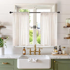 BGment 36 Inch Length Oatmeal Linen Curtains by BGment