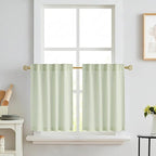 RYB HOME Gingham Cafe Curtains 24 inch Length, Linen Checkered Vintage - Image 8