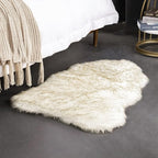 Ashler Ultra Soft Faux Fox Fur Rug White Brown Fluffy Area Rug, Carpets Fluffy - Image 4