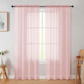 Blush Sheer Curtain for Bedroom Living Room 72 Inches Long 2 Panels Set by WelvetBLK