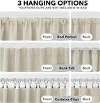 Deconovo Blackout Curtains, Thermal Insulated, W52 x L72 2 Panels, Back Tab - Image 3