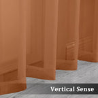 OVZME Sheer Orange Curtains 84 inch Length 2 Panels Set, Airy Soft-Touching Rod - Image 5