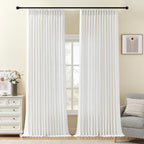 Snow White Pinch Pleated Curtains 96 inches long by IVAPUPU