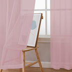 Chyhomenyc Sheer Curtains 45 Inch Long 2 Panels, Short Voile Drapes - Image 4
