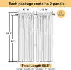 Lecloud Lemon Sheer Curtains 84 Inches Long 2 Panels, Solid Voile Light - Image 3