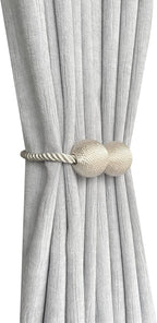 Melaluxe 4 Pack Magnetic Curtain Tiebacks, Decorative Curtain Holdbacks - Image 2