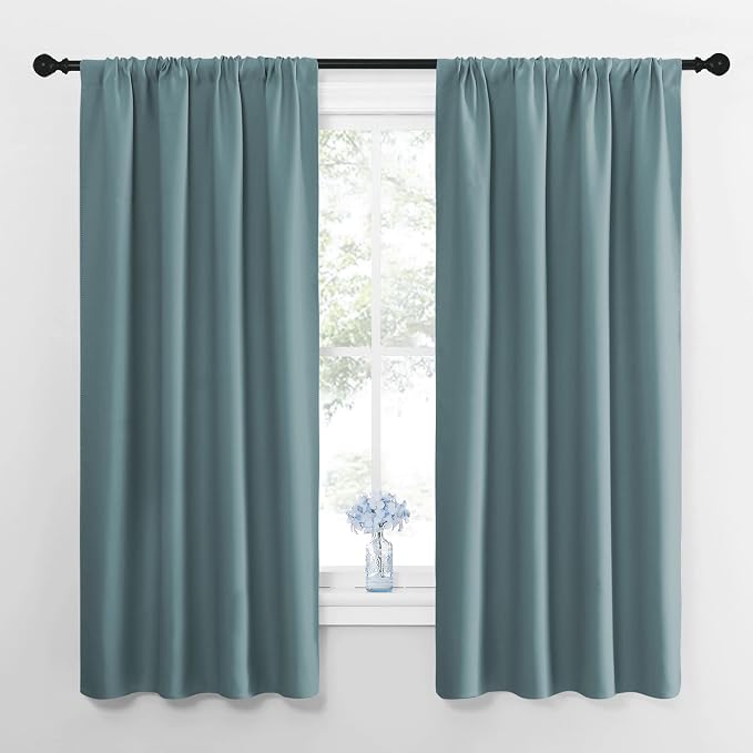 NICETOWN Greyish Blue Blackout Curtains Panels by NICETOWN