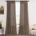 Light Brown Linen Curtains 96 Inches Long by Nanspring