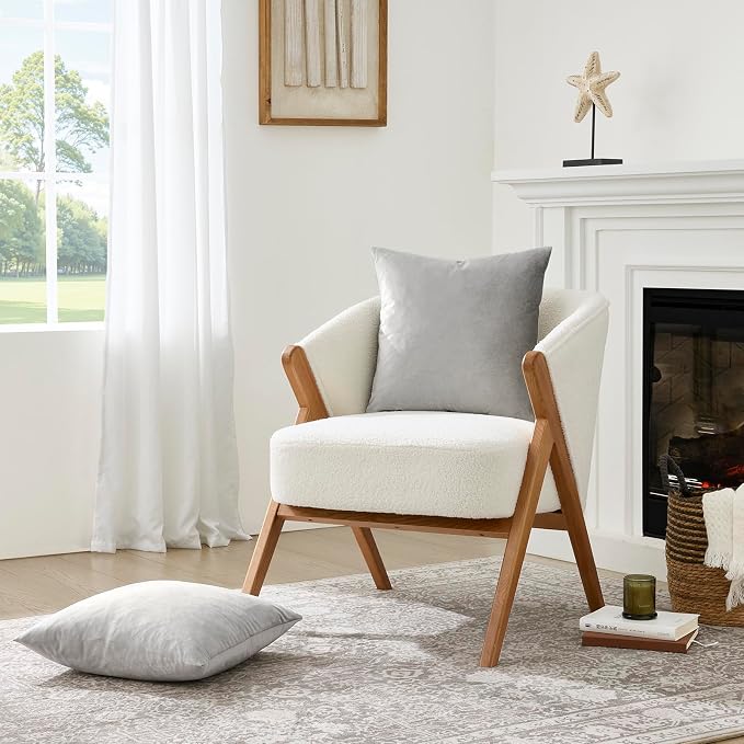 GIGIZAZA 16x16 Square Velvet Small Pillow Covers Set of 2 Silver Grey Throw - Image 7