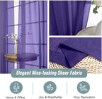 Purple Sheer Curtains for Window 96 Inches Long 2 Panels Set, Soft Airy Light - Image 4
