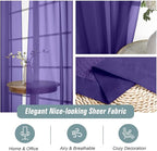 Purple Sheer Curtains for Window 72 inches Long 2 Panels Set, Soft Airy Modern - Image 4