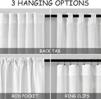 White Linen Curtains38x84 inches Long - Image 2