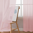Simplebrand Blush Sheer Curtains 84 Inches Long, Light Filtering Rod Pocket - Image 3