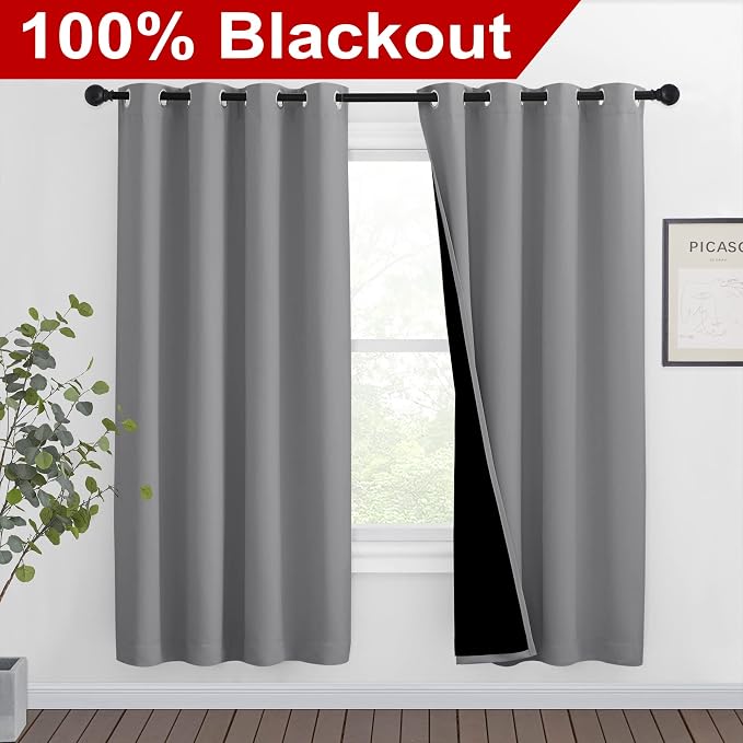 NICETOWN Full Shade Curtain Panels, Pair of Energy Smart & Noise Blocking Out - Image 2