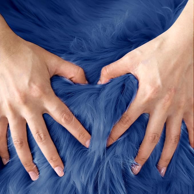 Ciicool Ultra Soft Faux Sheepskin Fur Rug Fluffy Chair Rug - Image 7