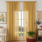 WAZZIO Boho Lace Curtains 84 Inches 2 Panel, Light Filtering Privacy Tassel & - Image 3
