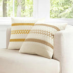 MIULEE Set of 2 Mustard Yellow Boho Decorative Pillow Covers 18x18 Inch - Image 7