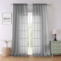 Lecloud Charcoal Grey Sheer Curtains by Lecloud