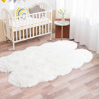 Latepis Sheepskin Rug 4X6 White Faux Fur Rug - Image 3