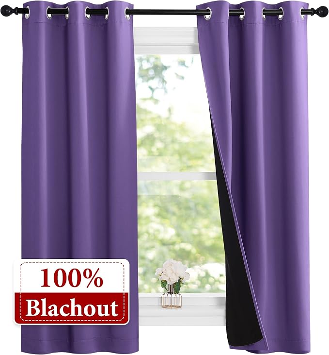 NICETOWN 100% Blackout Short Curtains - Image 2