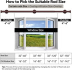 YaFex Heavy Duty Curtain Rods 32-60 Inch, 1 Inch Adjustable Curtain Rod - Image 7