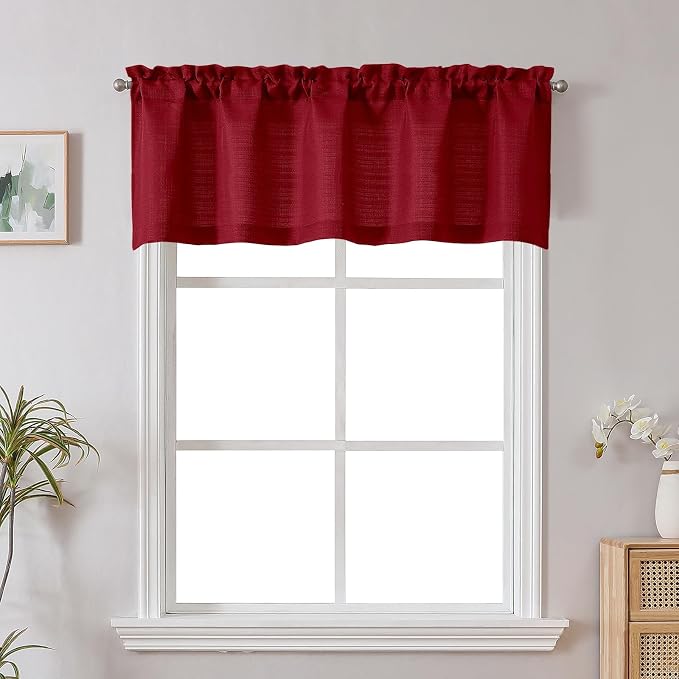 Chyhomenyc Red Short Curtain Valance by Chyhomenyc