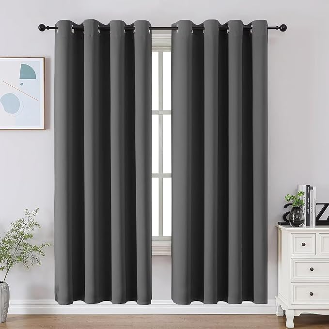 Joydeco Blackout Curtains 63 Inch Length 2 Panels Set, Thermal Insulated Long by JOYDECO