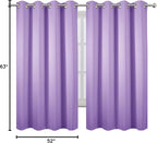 LEMOMO Lavender Blackout Curtains 52 x 63 Inch Length/Set of 2 Curtain - Image 8