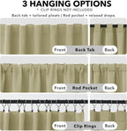 Deconovo Blackout Curtains, Thermal Insulated, W70 x L108 2 Panels, Back Tab - Image 2