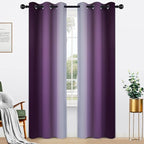 Yakamok Light Blocking Ombre Curtains, Room Darkening Grommet Window Drapes by Yakamok