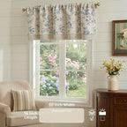 jinchan Amlie Floral Linen Valance Curtain Farmhouse Kitchen Valance - Image 4