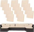 14Pcs Stretch Patio Cushion Covers, Outdoor Couch Covers Replacement, Outdoor by BIETYONE