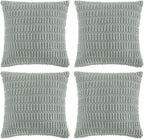 Fancy Homi 4 Packs Grey Blue Euro Decorative Throw Pillow Covers 26x26 Inch by Fancy+Homi