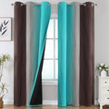 Estelar Textiler Brown and Teal Room Darkening Blackout Curtains 84 Inch Length by ESTELARTEXTILER