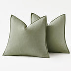 MIULEE Decorative Linen Euro Sham Pillow Covers 26x26 Sage Green Boho Farmhouse - Image 6