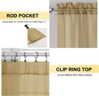 OVZME Gold Sheer Curtains 63 Inches Long 2 Panels - Image 2