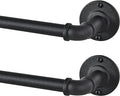 2 Pack Industrial Curtain Rods for Windows 66 to 120 Inches, for Indoor and by JoyUltra