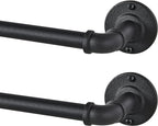 2 Pack Industrial Curtain Rods for Windows 66 to 120 Inches, for Indoor and by JoyUltra