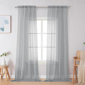 Simplebrand Light Grey Sheer Curtains 96 Inches Long, Light Filtering Silver by Simplebrand