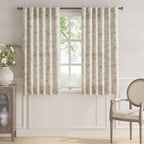 jinchan Floral Linen Curtains for Living Room 63 Inch Length Taupe Flower - Image 2