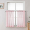 OVZME Blush Pink Sheer Curtains 36 inch Length 2 Panels Set, Light Filtering by OVZME