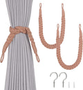 NICEEC 2 Pack Natural Cotton Rope Curtain Tiebacks Elegant Boho Style by NICEEC