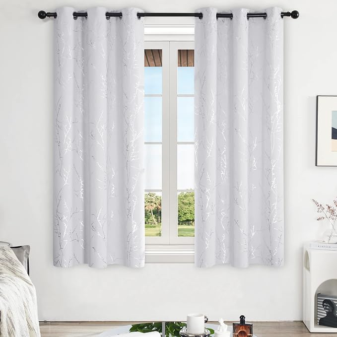 Deconovo Greyish White Curtains, Room Darkening Curtain, Thermal Insulated - Image 2