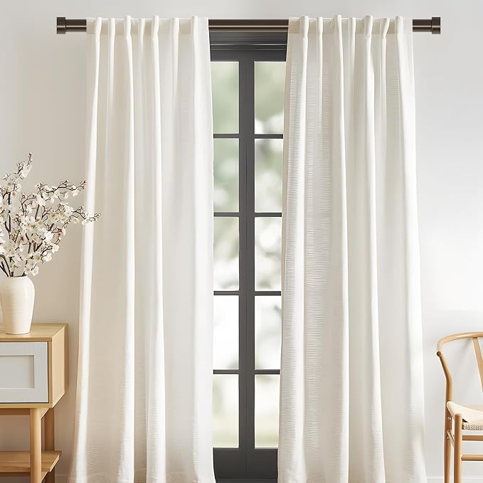 VOIIY 2 Pack Curtain Rods for Windows 28 to 48 Inch, Bronze 1'' Diameter - Image 2