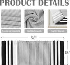 Emvency 2 Pack Valances Window Treatments, Striped Geometric Minimalist Black - Image 3