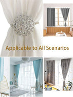 Magnetic Tiebacks for Curtains, 2 Pack Sparkling Crystal Flower Curtain - Image 2