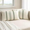 MIULEE Set of 2 Sage Green Boho Decorative Lumbar Pillow Covers 12x20 Inch by MIULEE