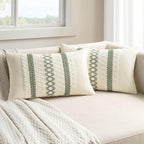 MIULEE Set of 2 Sage Green Boho Decorative Lumbar Pillow Covers 12x20 Inch by MIULEE