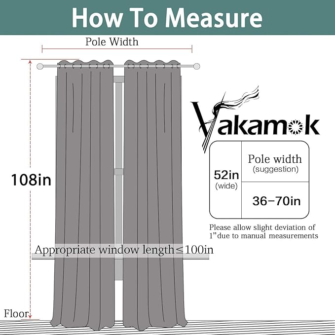 Yakamok Blackout Curtains for Bedroom, Room Darkening Thermal Insulated Grommet - Image 7