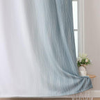 Estelar Textiler Stone Blue and Greyish White Blackout Curtains 72 Inch Length - Image 6